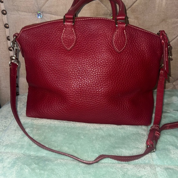 Dooney & Bourke Red Pebbled Leather Shoulder Bag - Picture 5 of 11